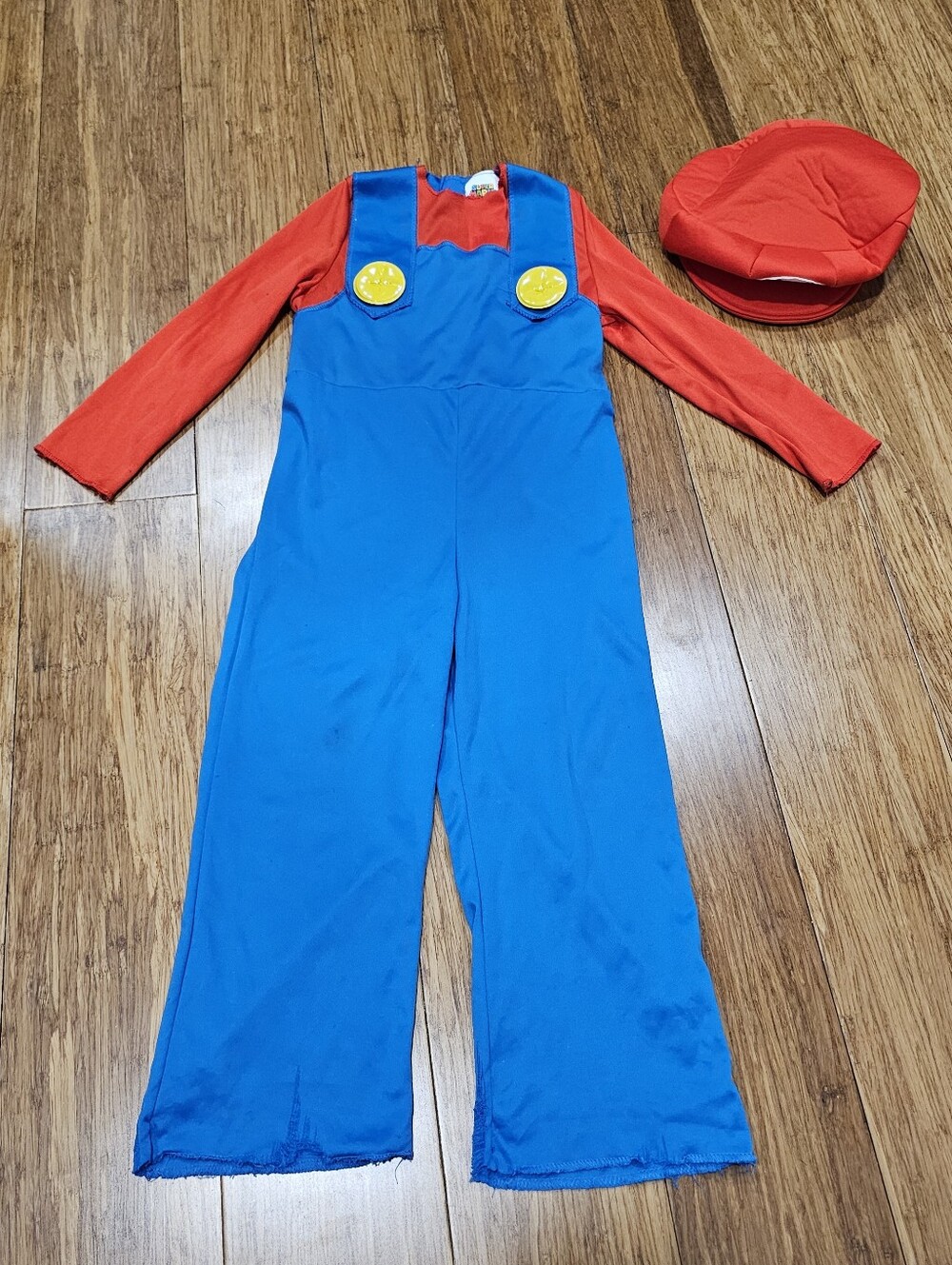 Disguise Super Mario Toddler Costume Jumpsuit Hat Size 3T-4T Nintendo Halloween